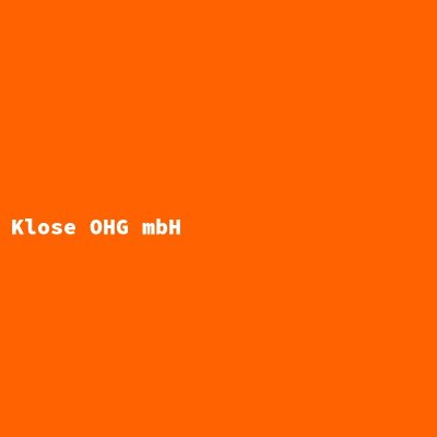 Hersteller: Klose OHG mbH